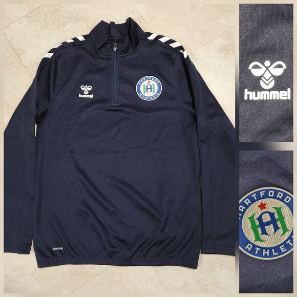Hartford Athletic USL Mens S Small Soccer Warm Up 1/4 Zip Track Jacket Hummel